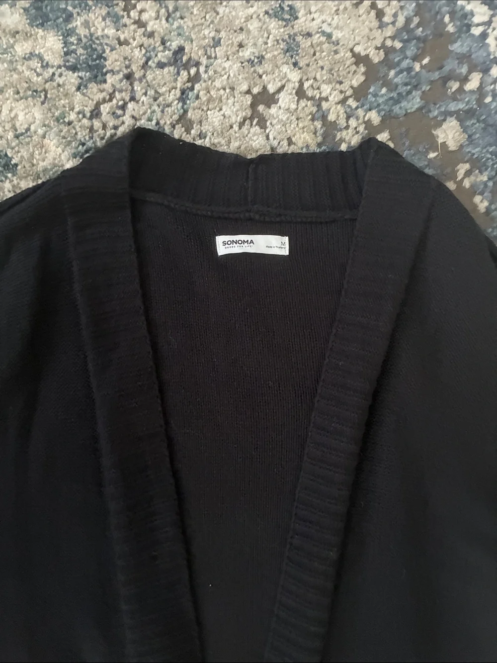 Sonoma Black Women’s Open-Front Pocket Cardigan Sweater